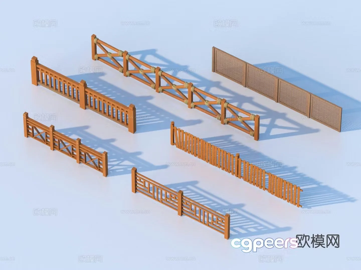Fence Guardrail Railing 3d Model