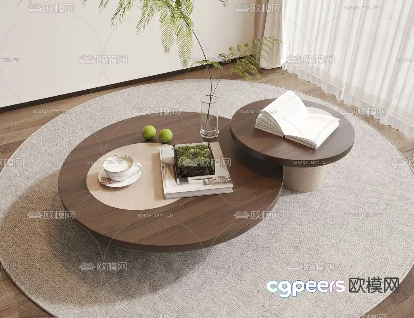 Modern coffee table mother-in-law coffee table 3d model