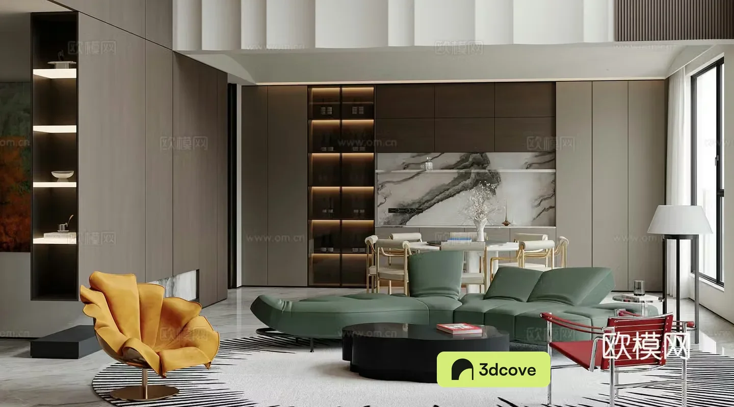 Light luxury living and restaurant