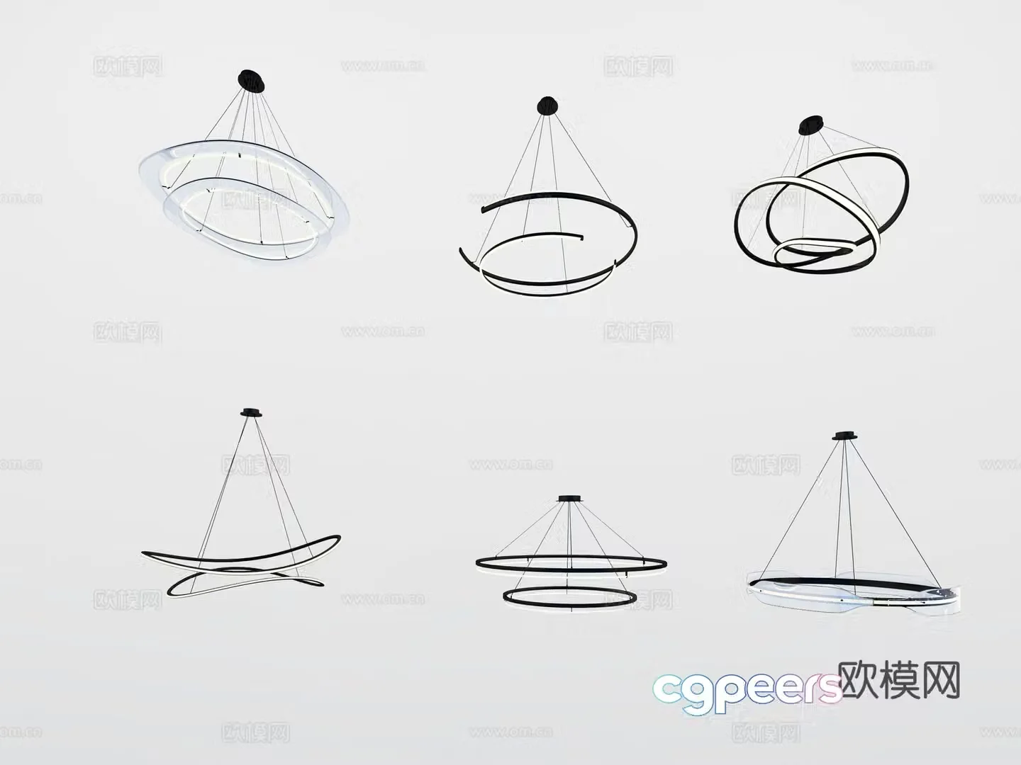 Modern chandelier 3d model