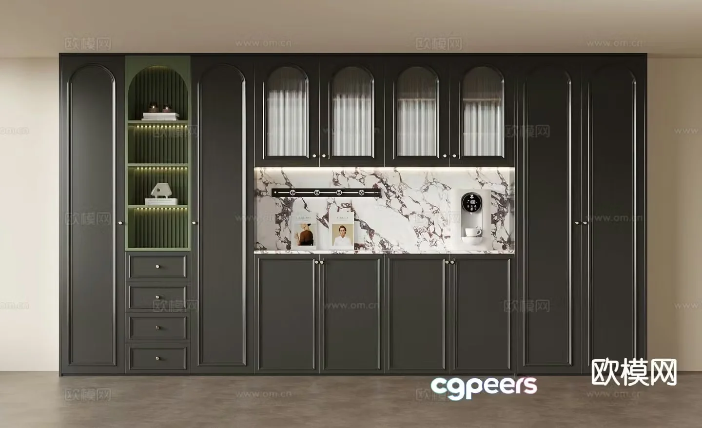 French wine cabinet sideboard 3d model