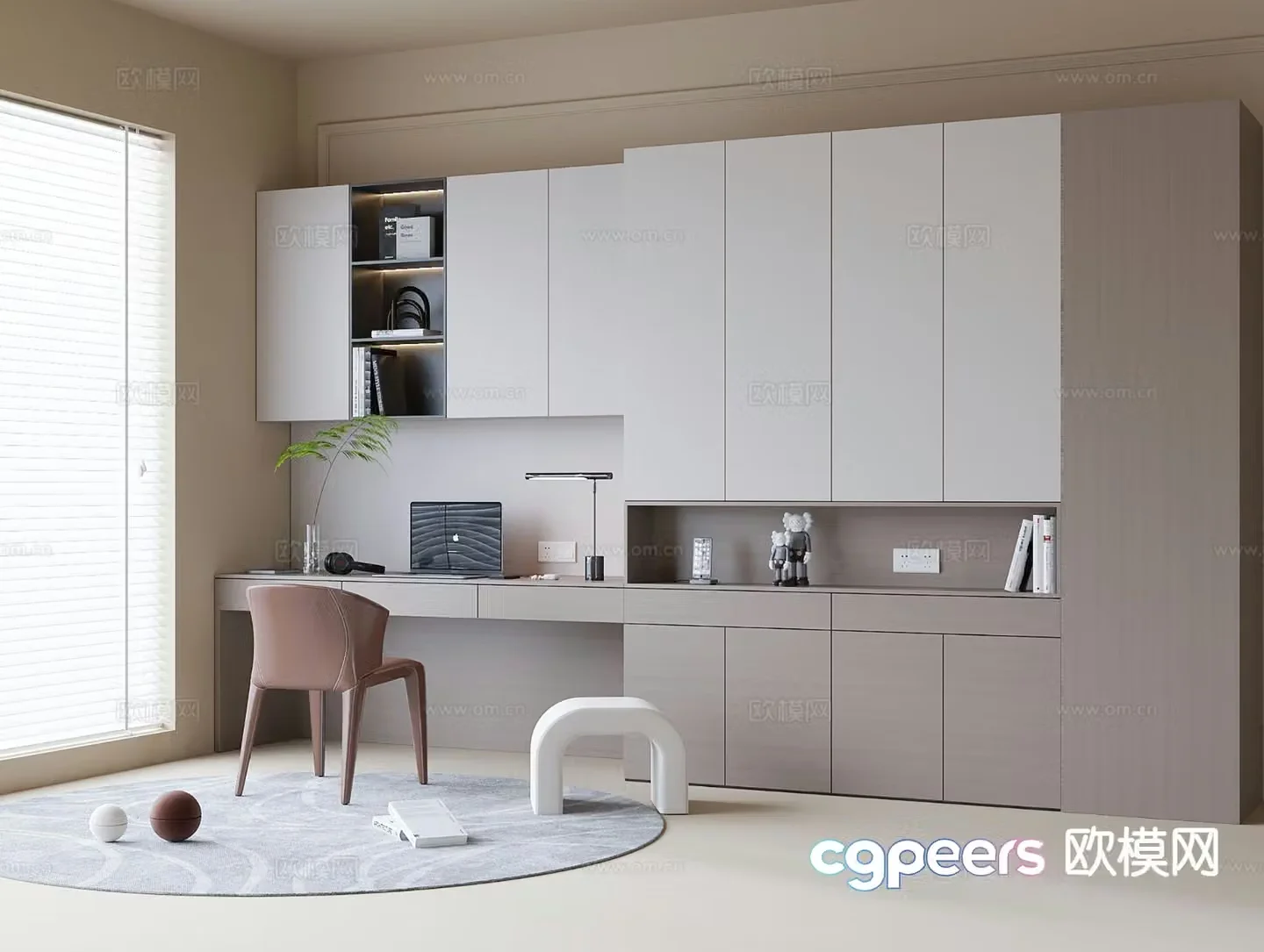Modern custom desk 3d model
