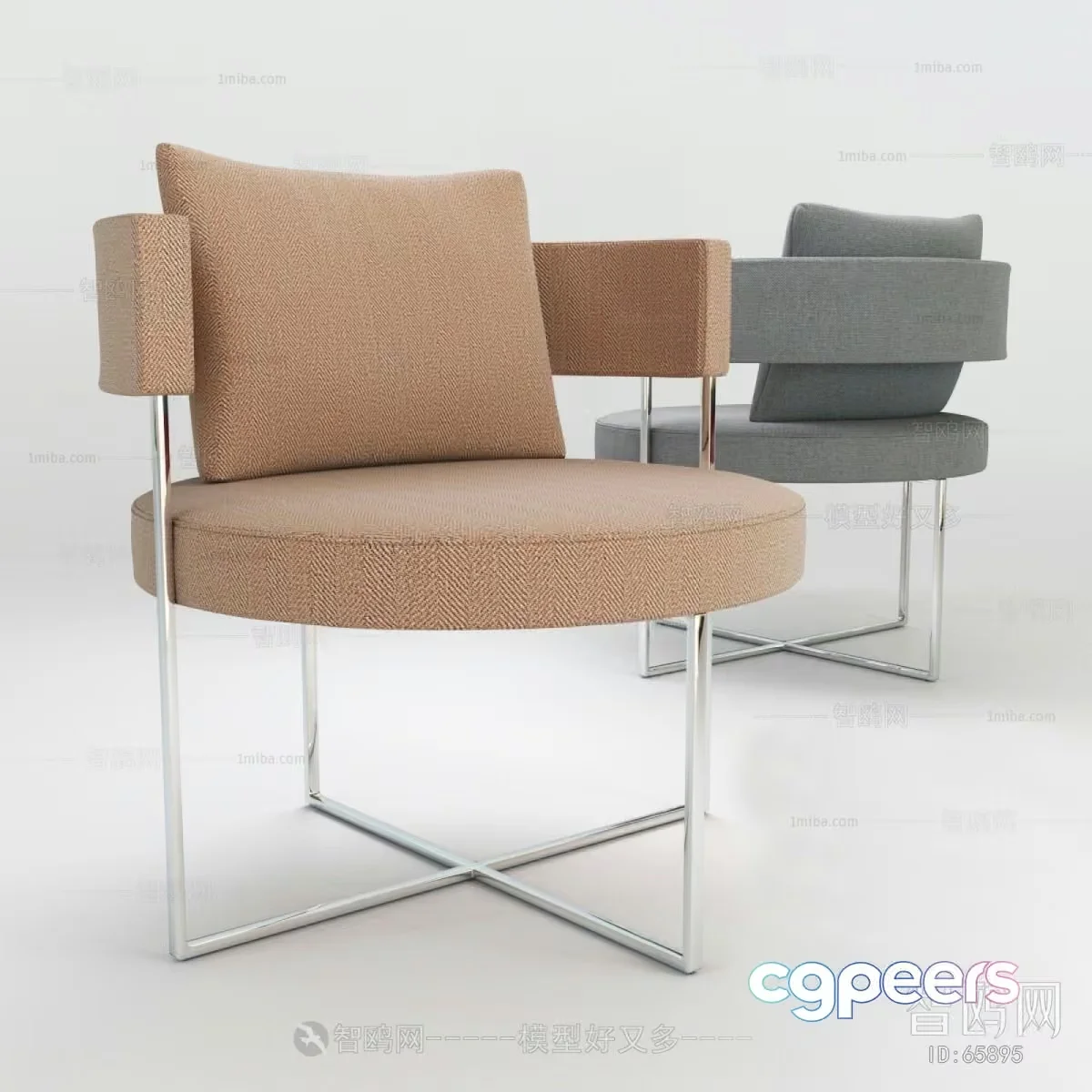 A Beige Chair 3D Model – 14028 – VRAY Render