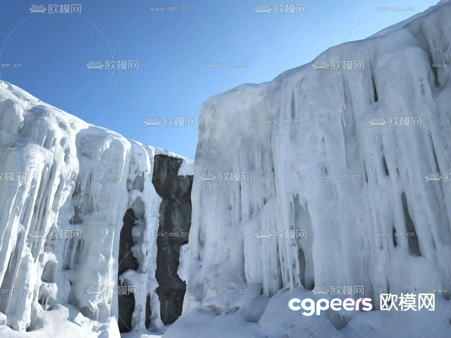Ice pick glacier landscape 3d model