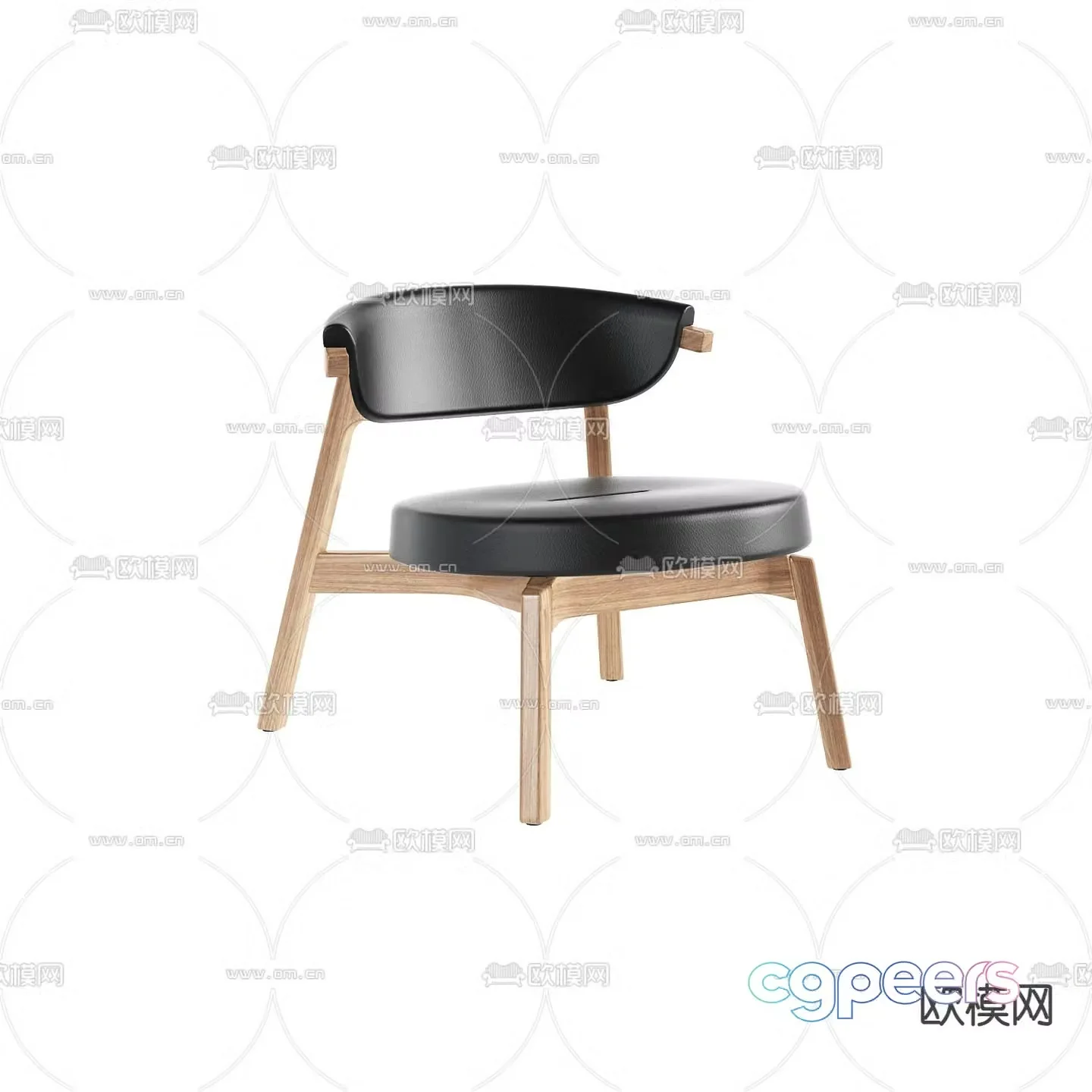 Leather chair casual chair 3d model