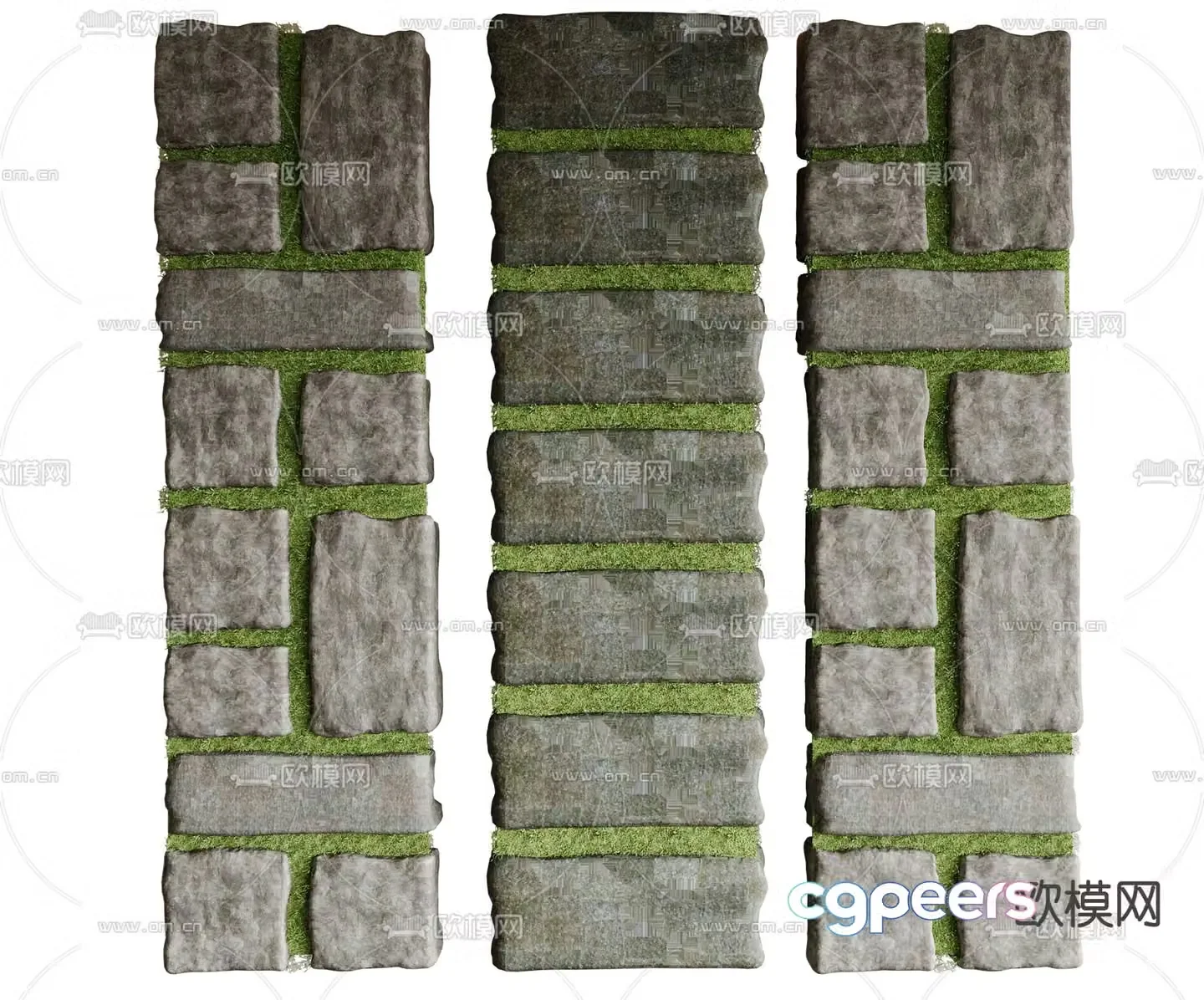 Bluestone path T-step step 3D model