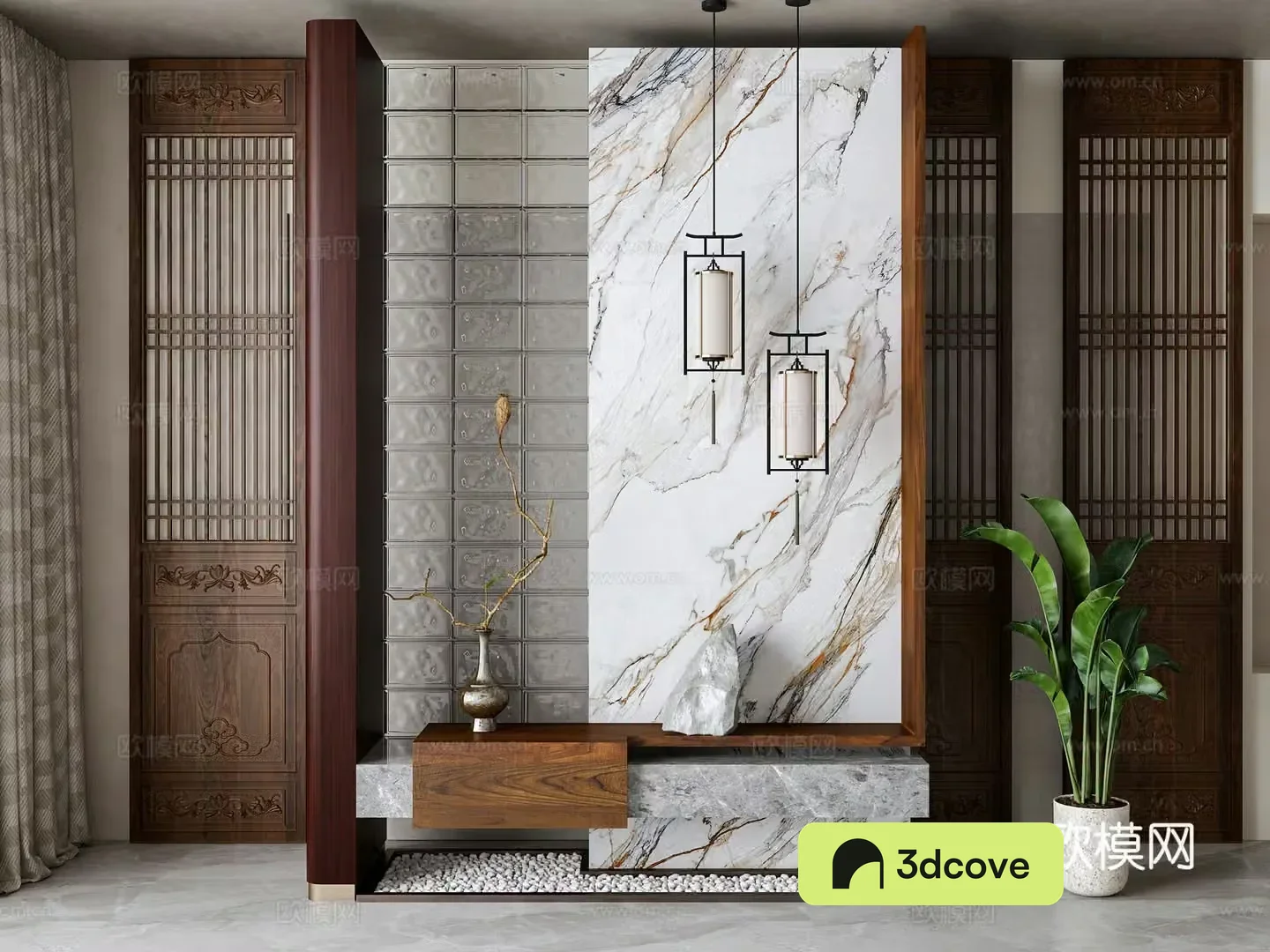 New Chinese style entrance partition