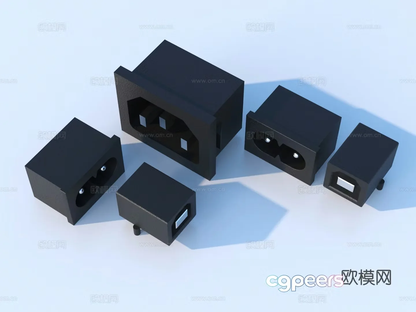 Electronic accessories Plug interface jack Electronic components 3D model