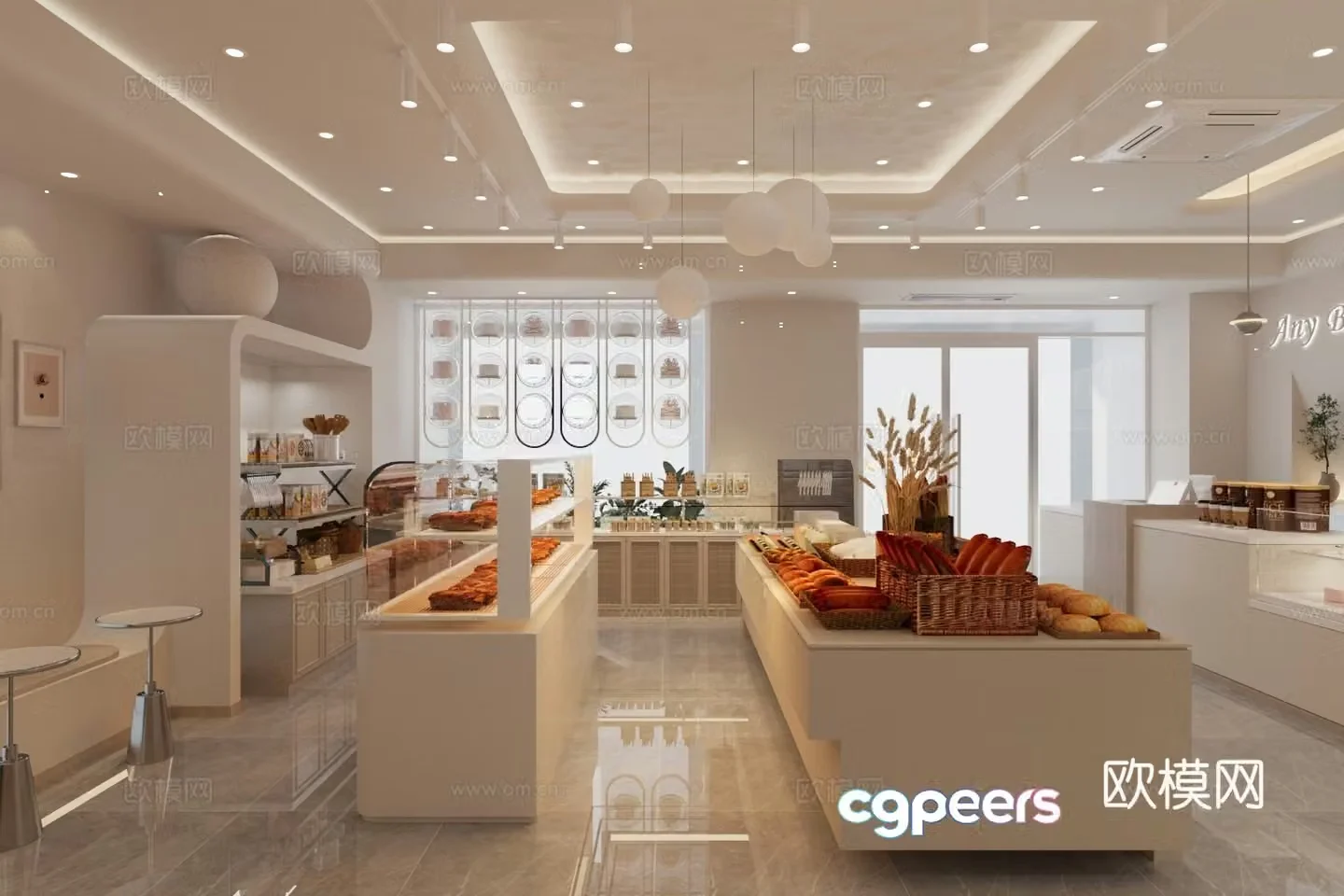 Modern dessert bakery 3d model