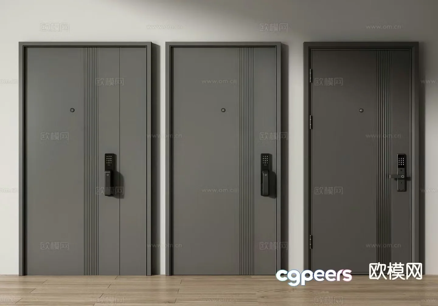 Modern security door entry door entry door 3d model