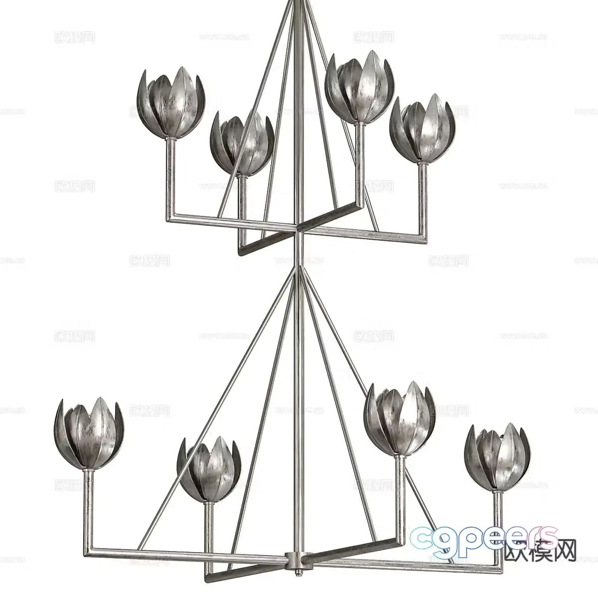 Chandelier wrought iron chandelier hall chandelier 3d model