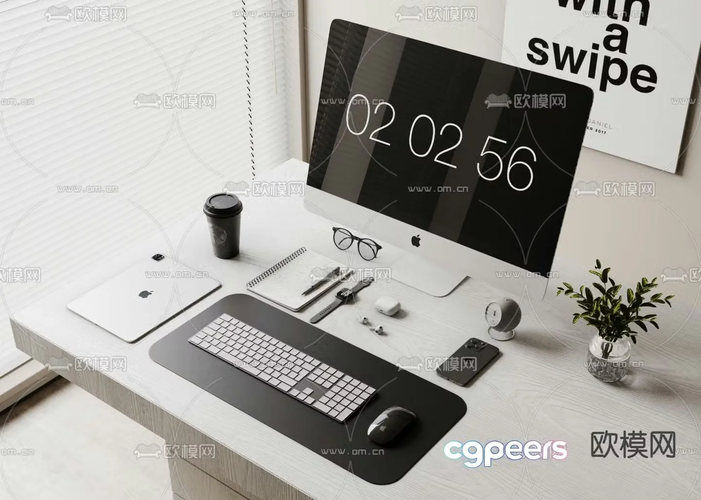 office supplies computer keyboard 3d model