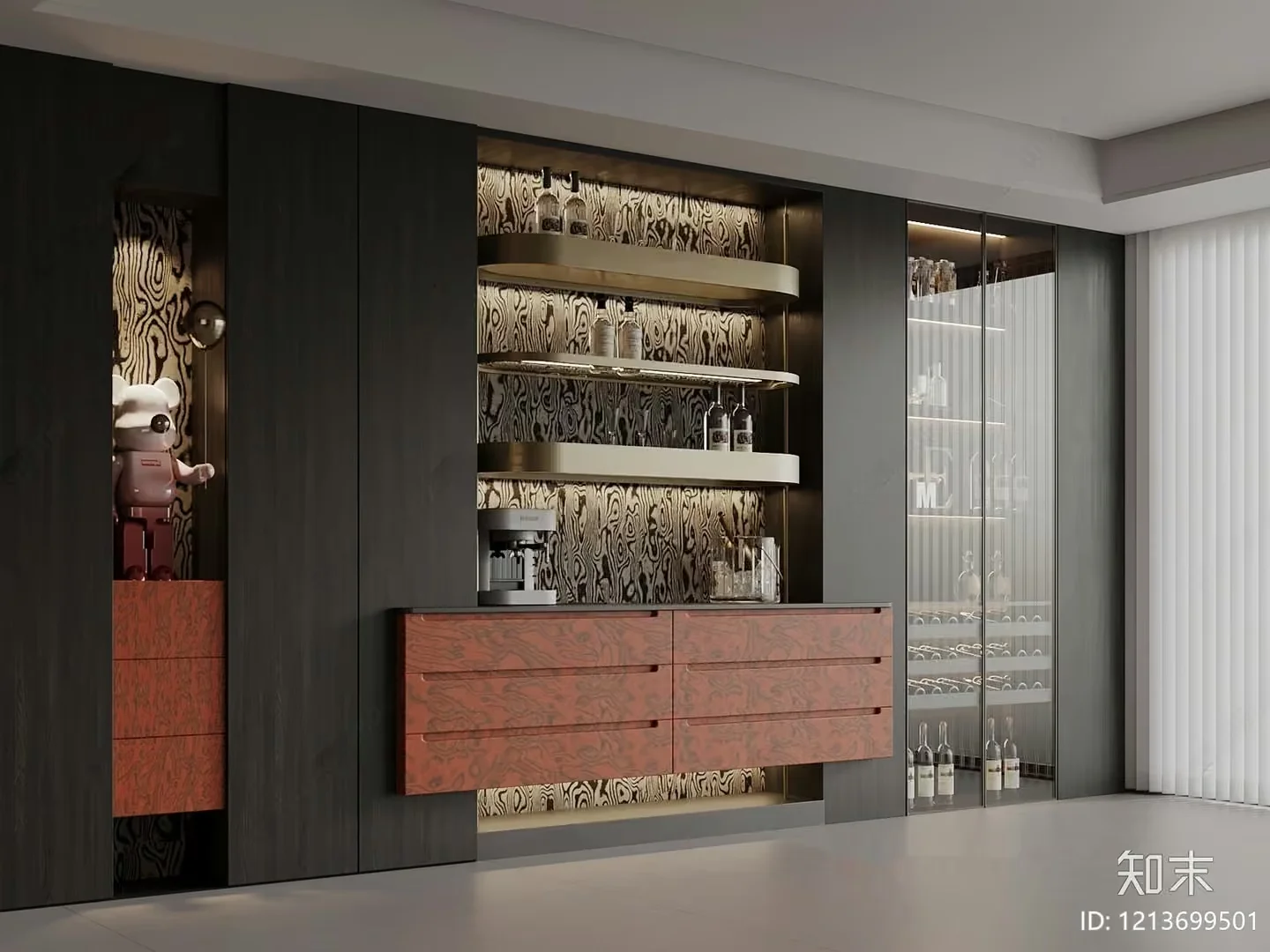Modern Bar Area 3D Model – 10427 – VRAY Render