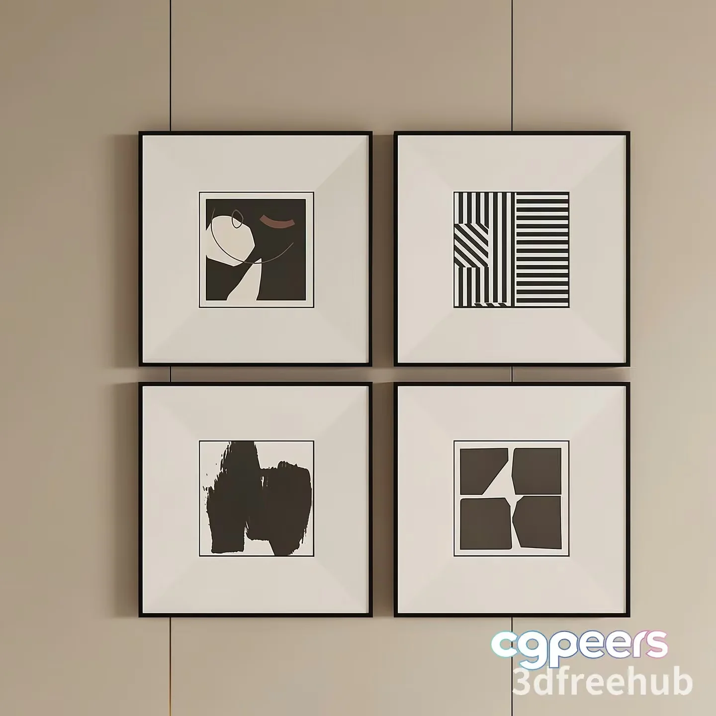 Modern Abstract Art 3D Model – 19901 – VRAY Render