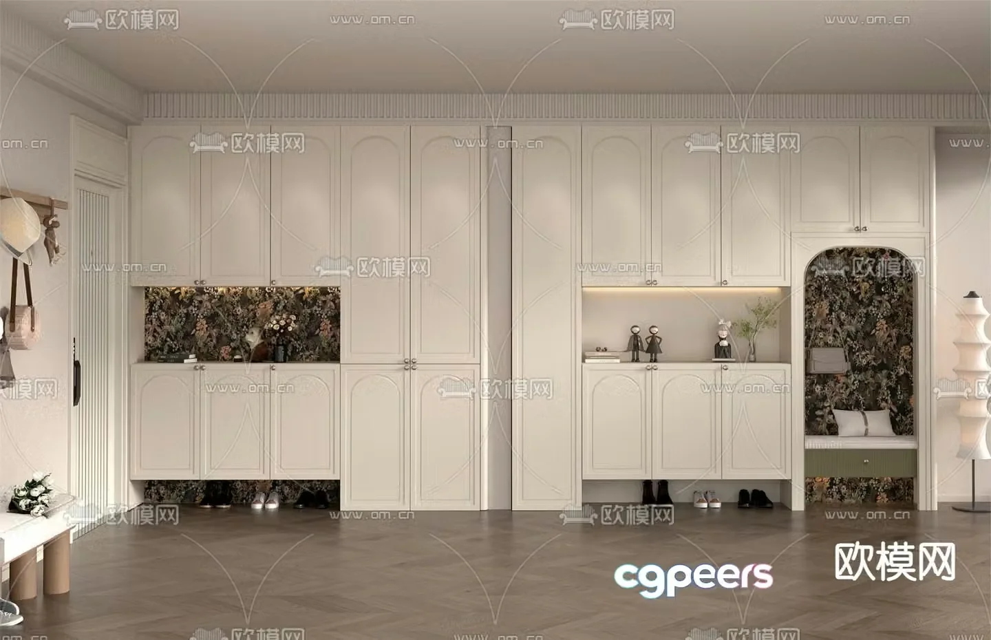 French shoe cabinet 3d model