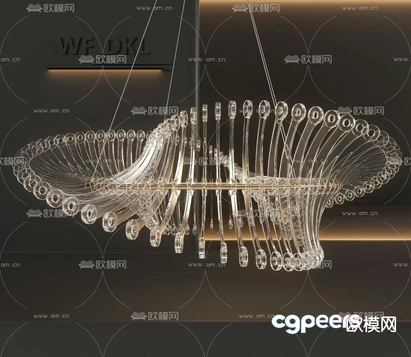 Modern crystal chandelier 3d model