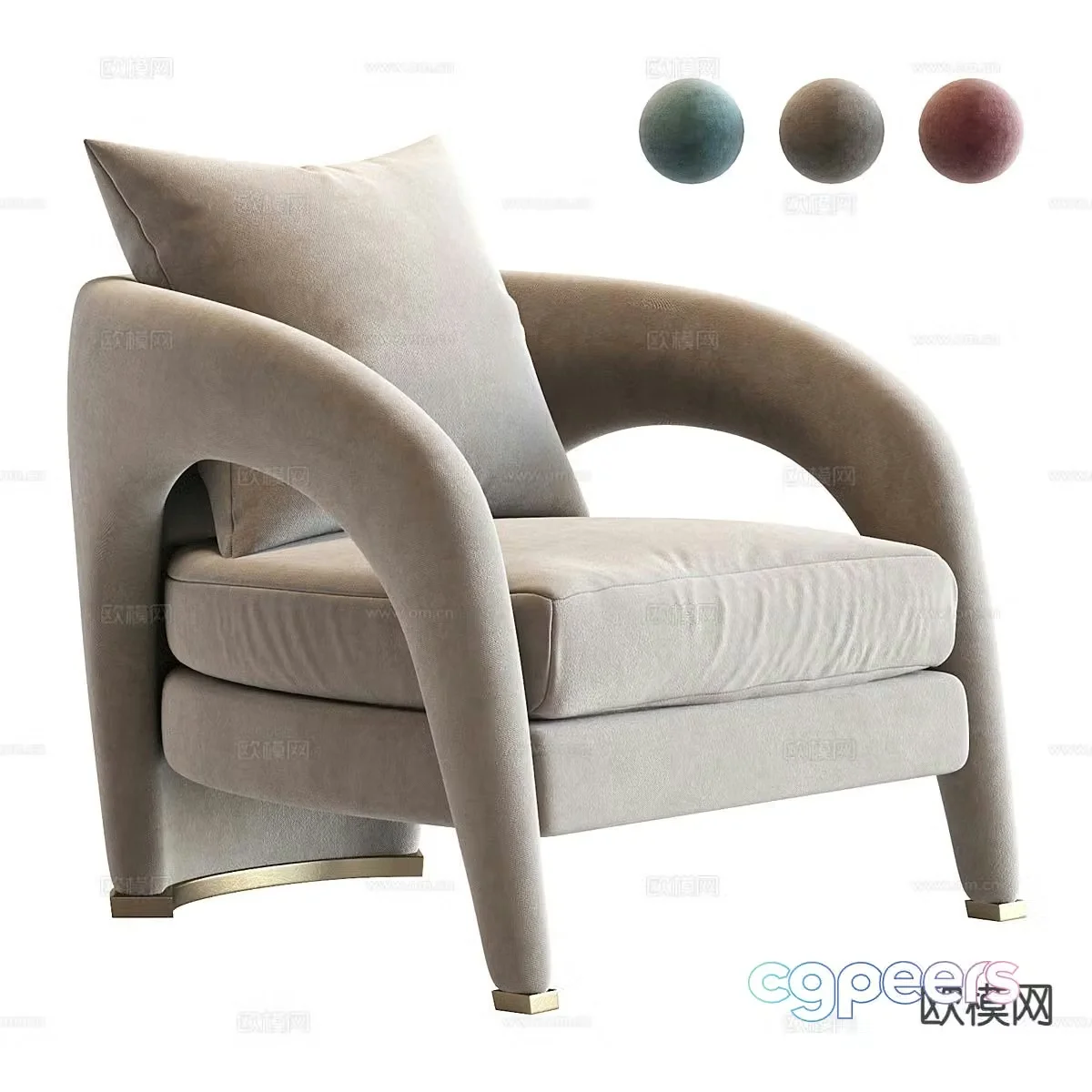 Modern single sofa 3d model
