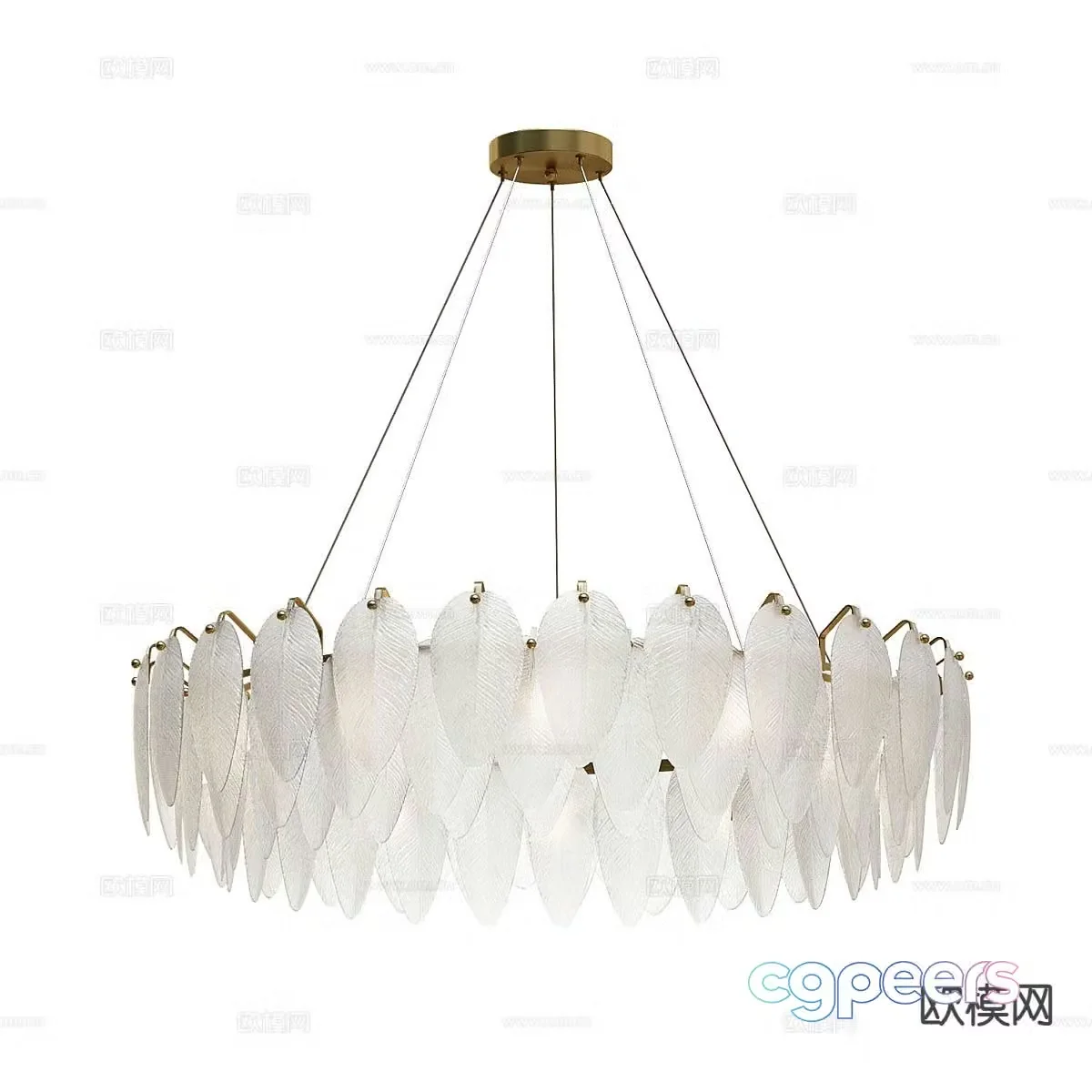 Modern minimalist chandelier glass chandelier 3d model