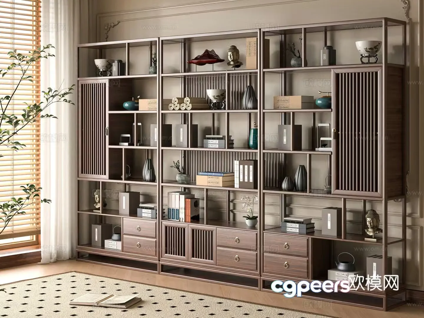 Modern Bo Gu Shelf 3D Model