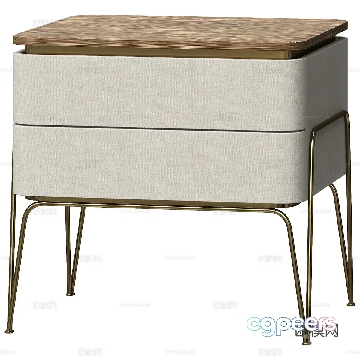 New Chinese style light luxury bedside table 3D model