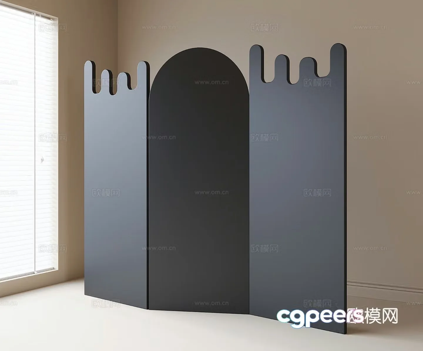 French folding screen 3d model