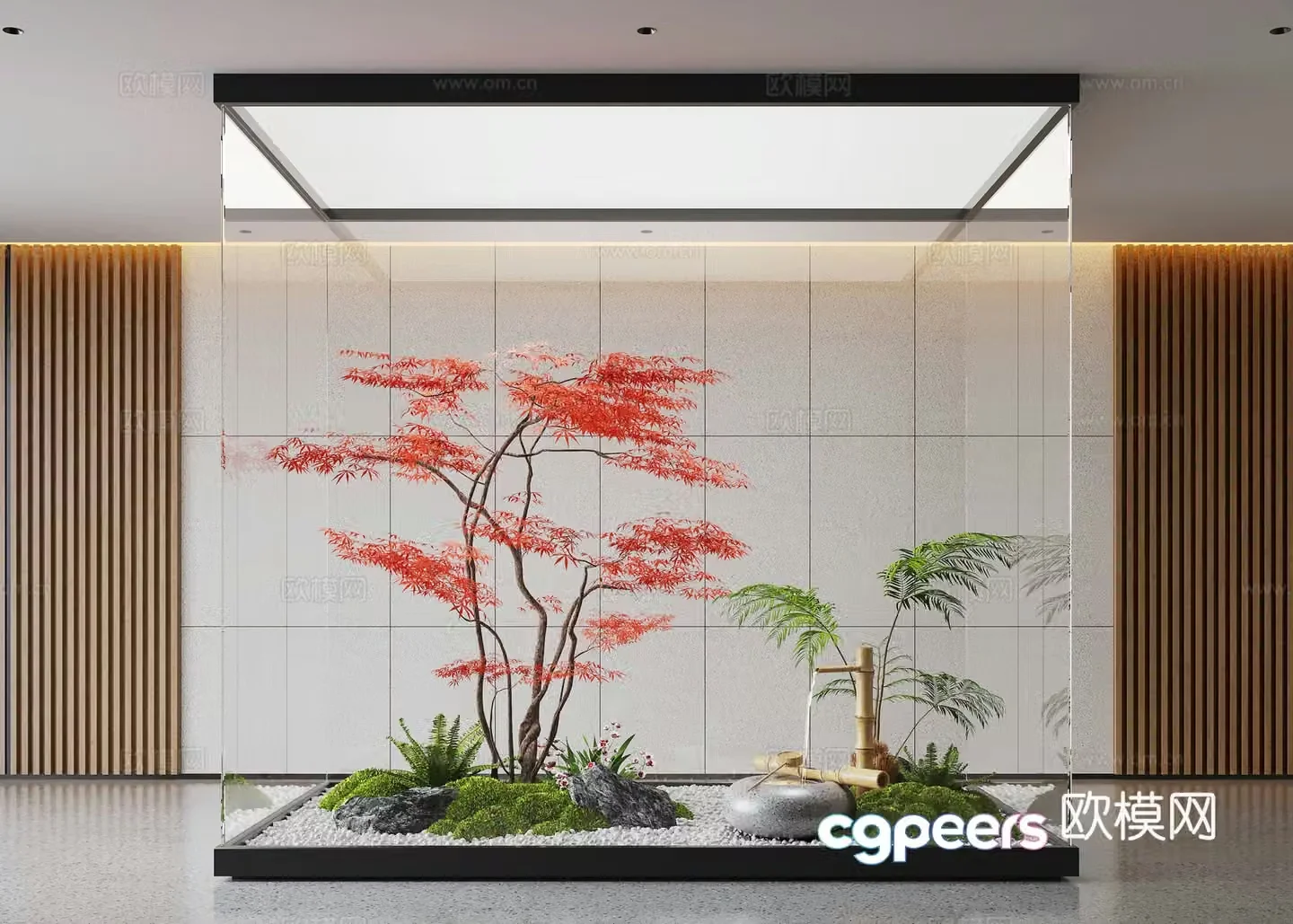 Modern interior landscape landscaping moss landscape landscape sketch 3d model