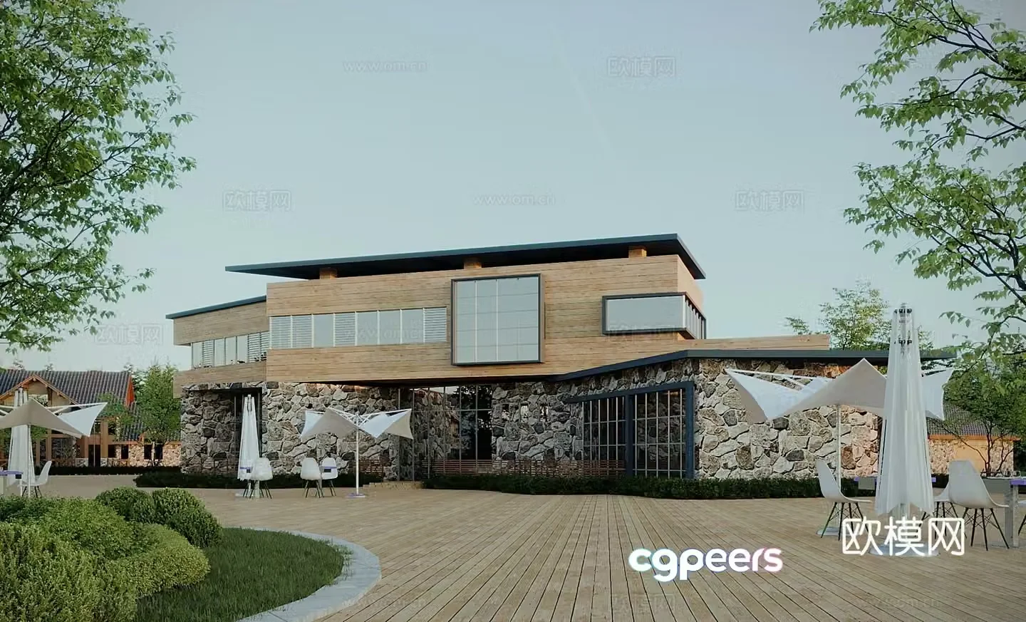 New Chinese-style villa appearance 3D model