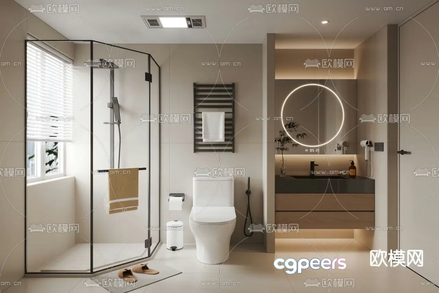 Modern bathroom bathroom toilet 3d model