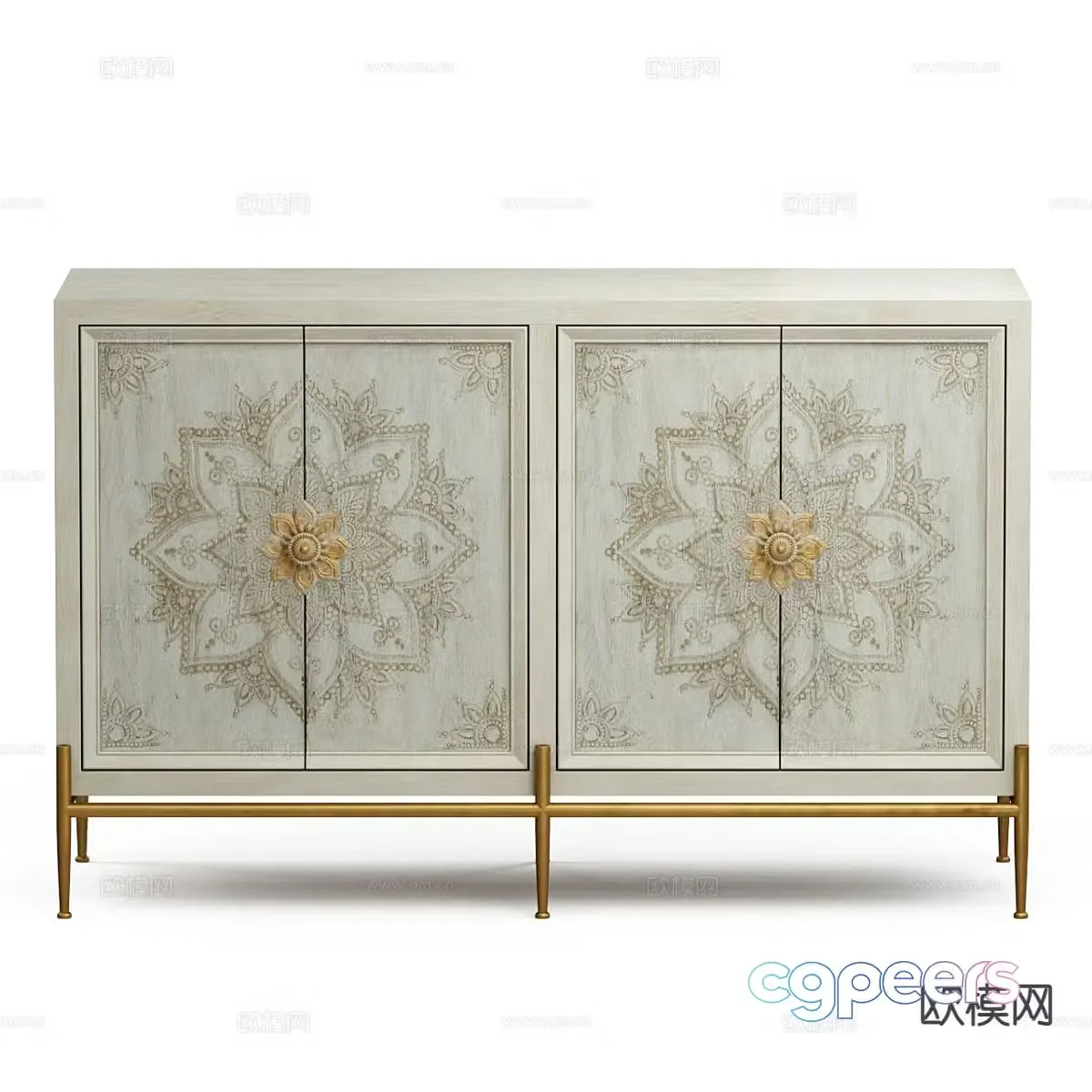 French side cabinet entrance cabinet 3d model
