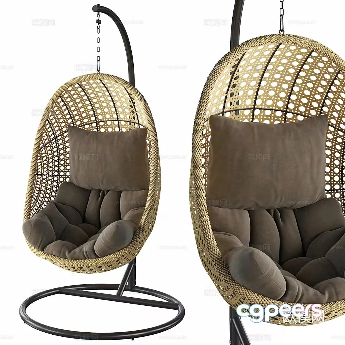 New Chinese rattan woven chair 3D model