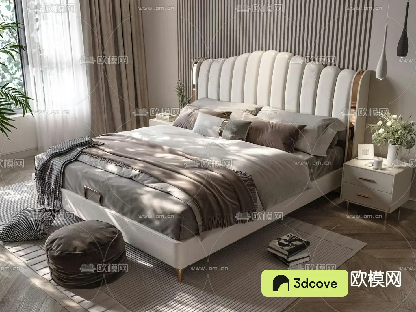 Light luxury double bed