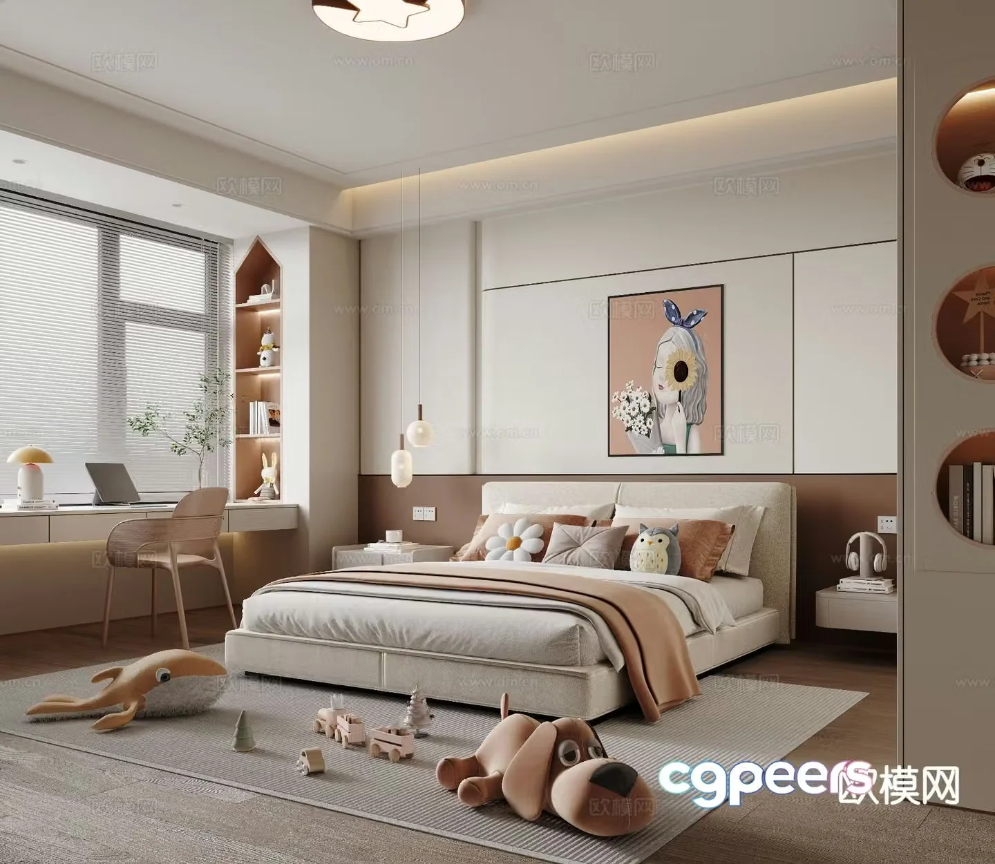 Cream style girl’s room children’s room child’s room 3d model