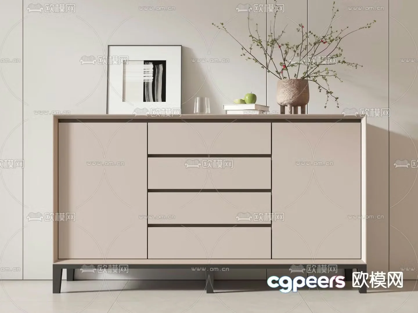 Storage cabinet decorative cabinet entrance cabinet side cabinet 3d model