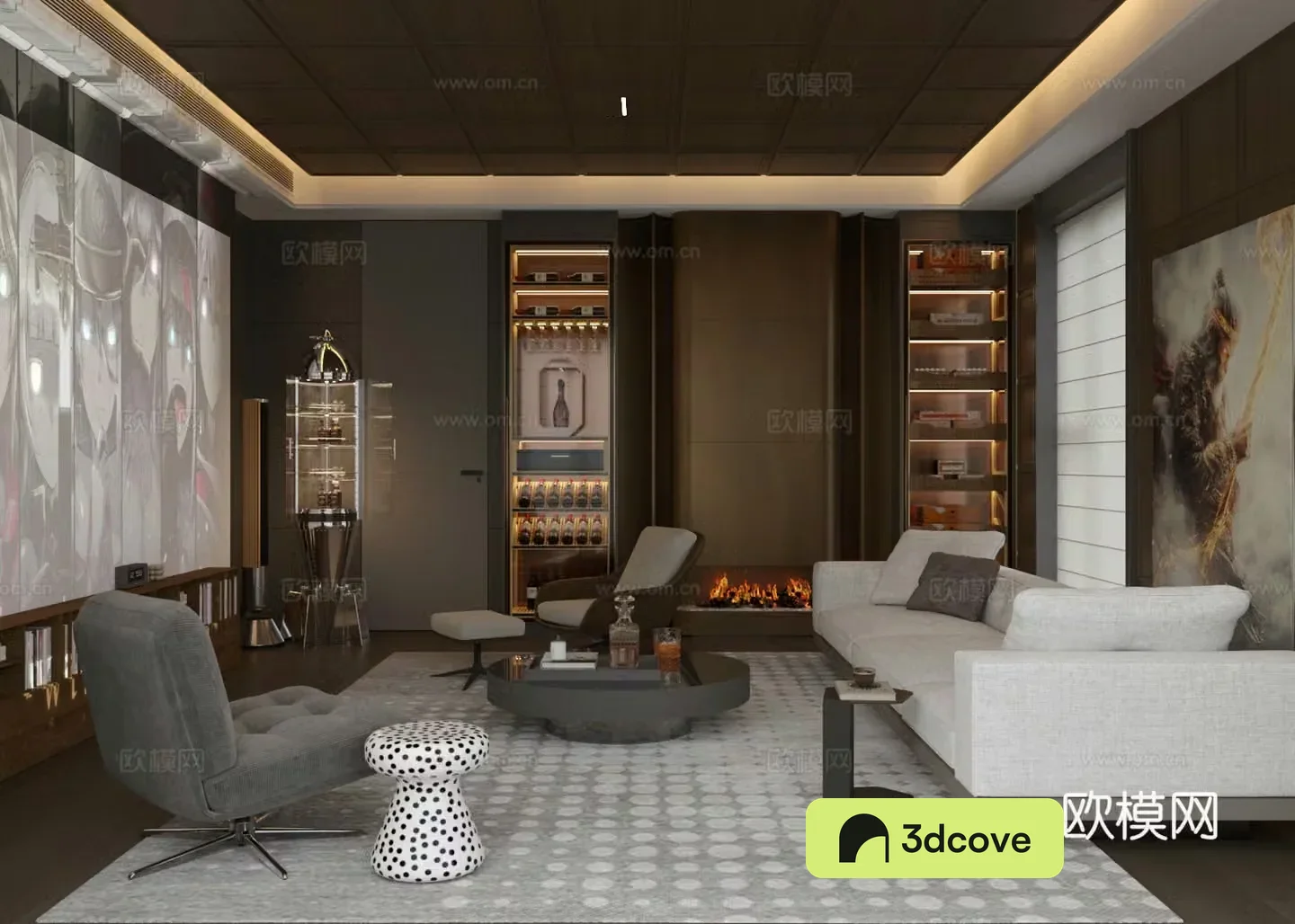 Modern Italian wine cellar Light luxury Italian wine cellar Italian entertainment room Home audio and video room Cigar area