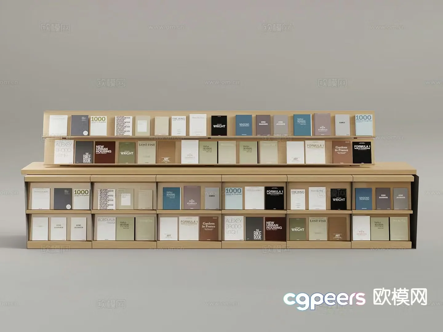 Modern book display stand book book 3d model