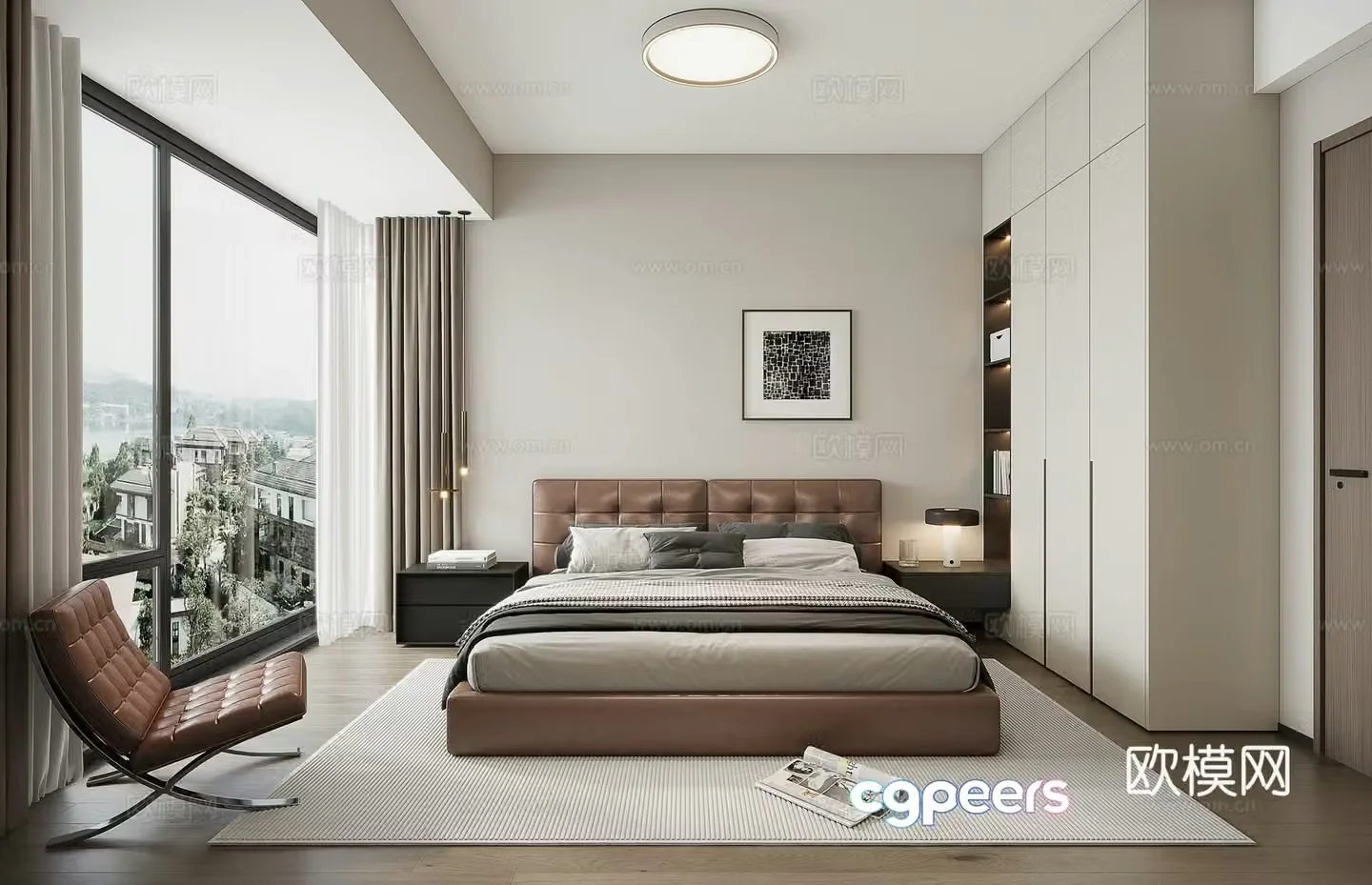 Modern bedroom master bedroom 3d model