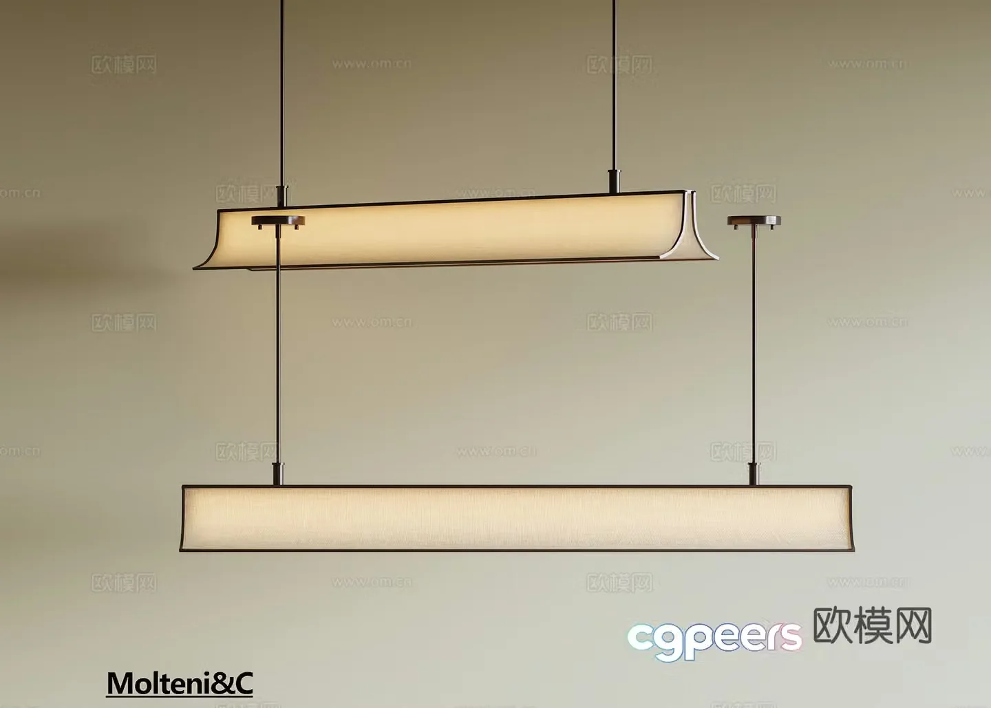 New Chinese chandeliers Chinese chandeliers One-length chandeliers Metal chandeliers Fabric chandeliers 3d model 3d model