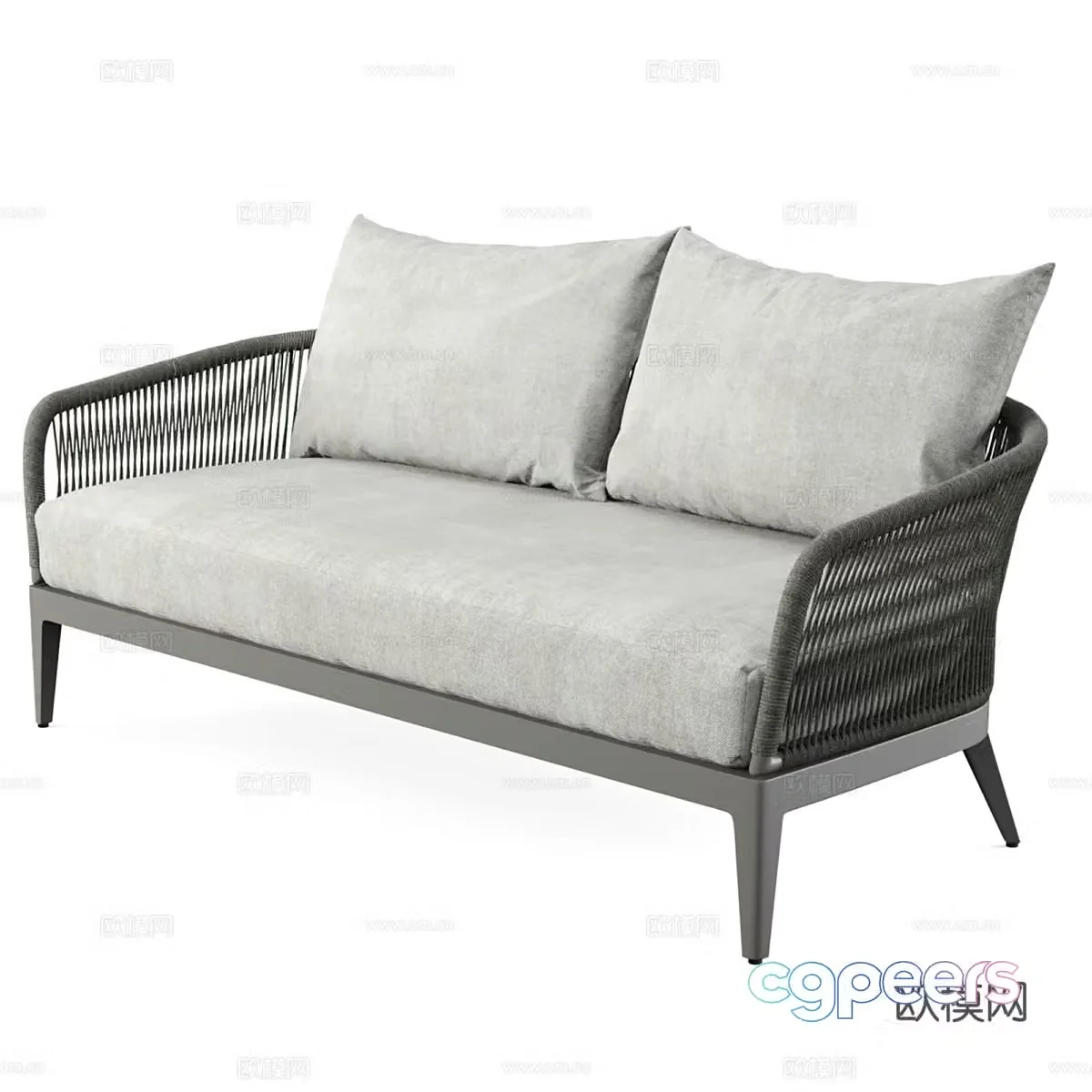 New Chinese Hamilton Double Casual Sofa 3D Model