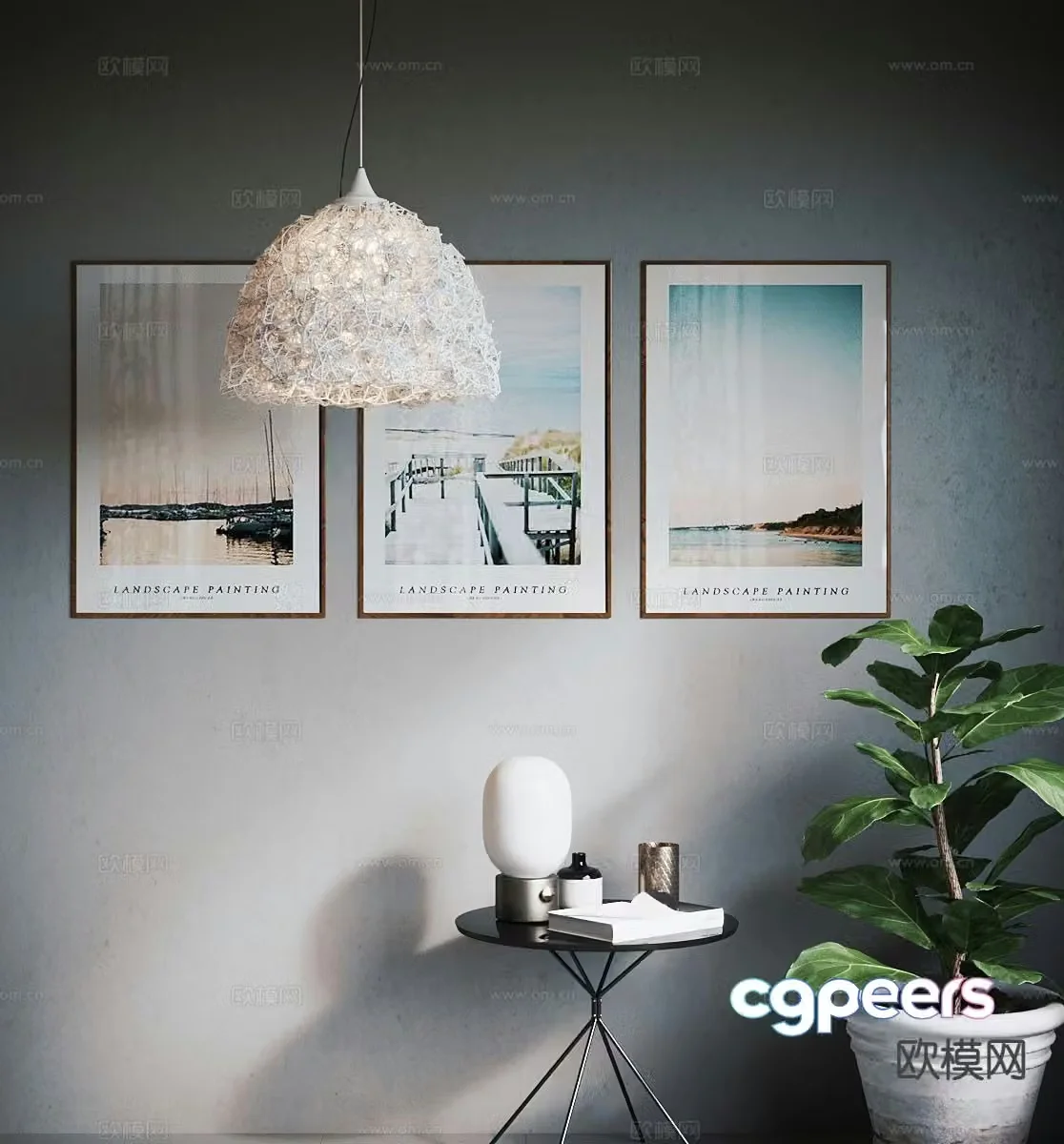 Modern chandelier cloud lamp small chandelier 3d model