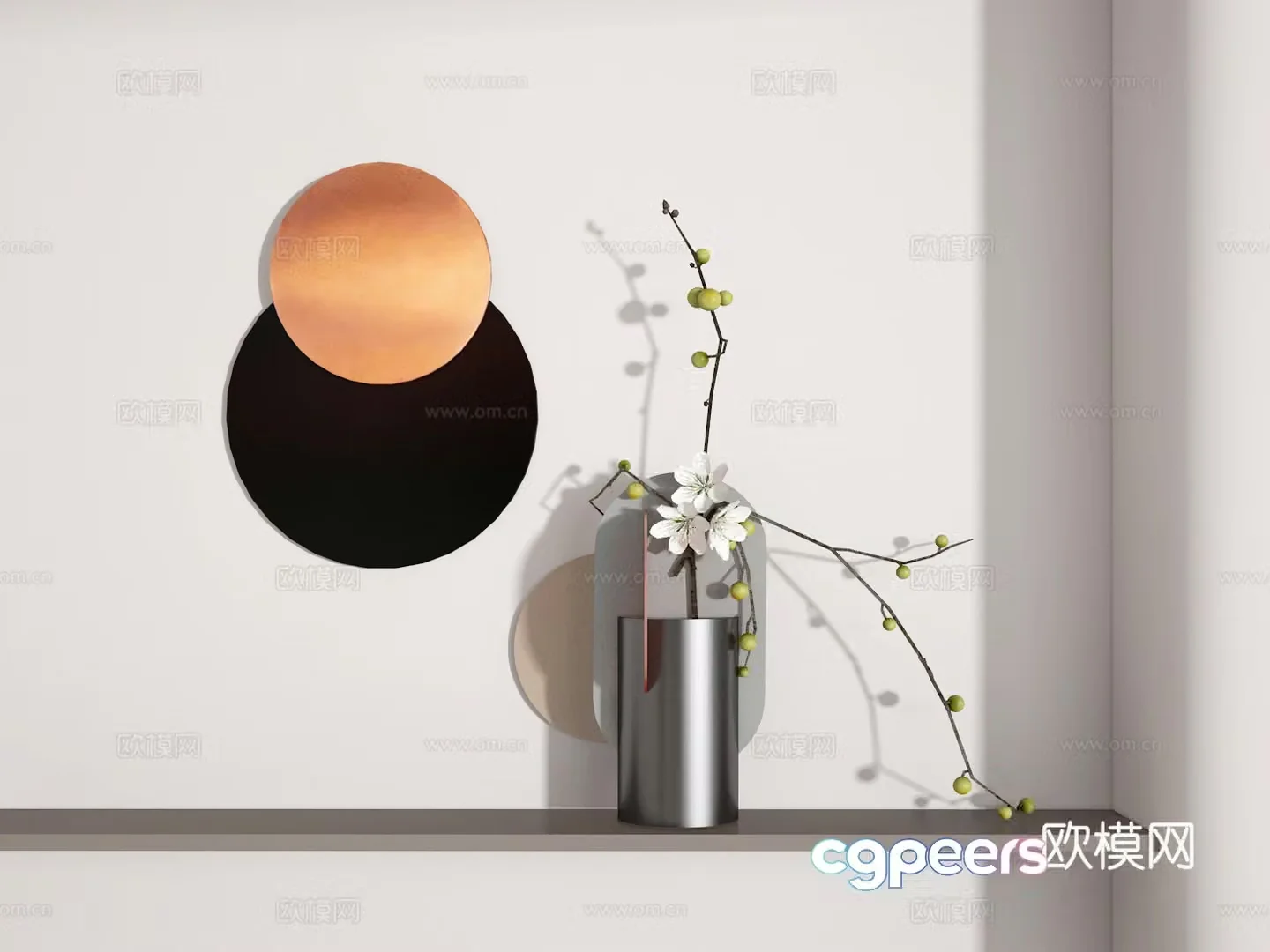 Flower art combination 3D model
