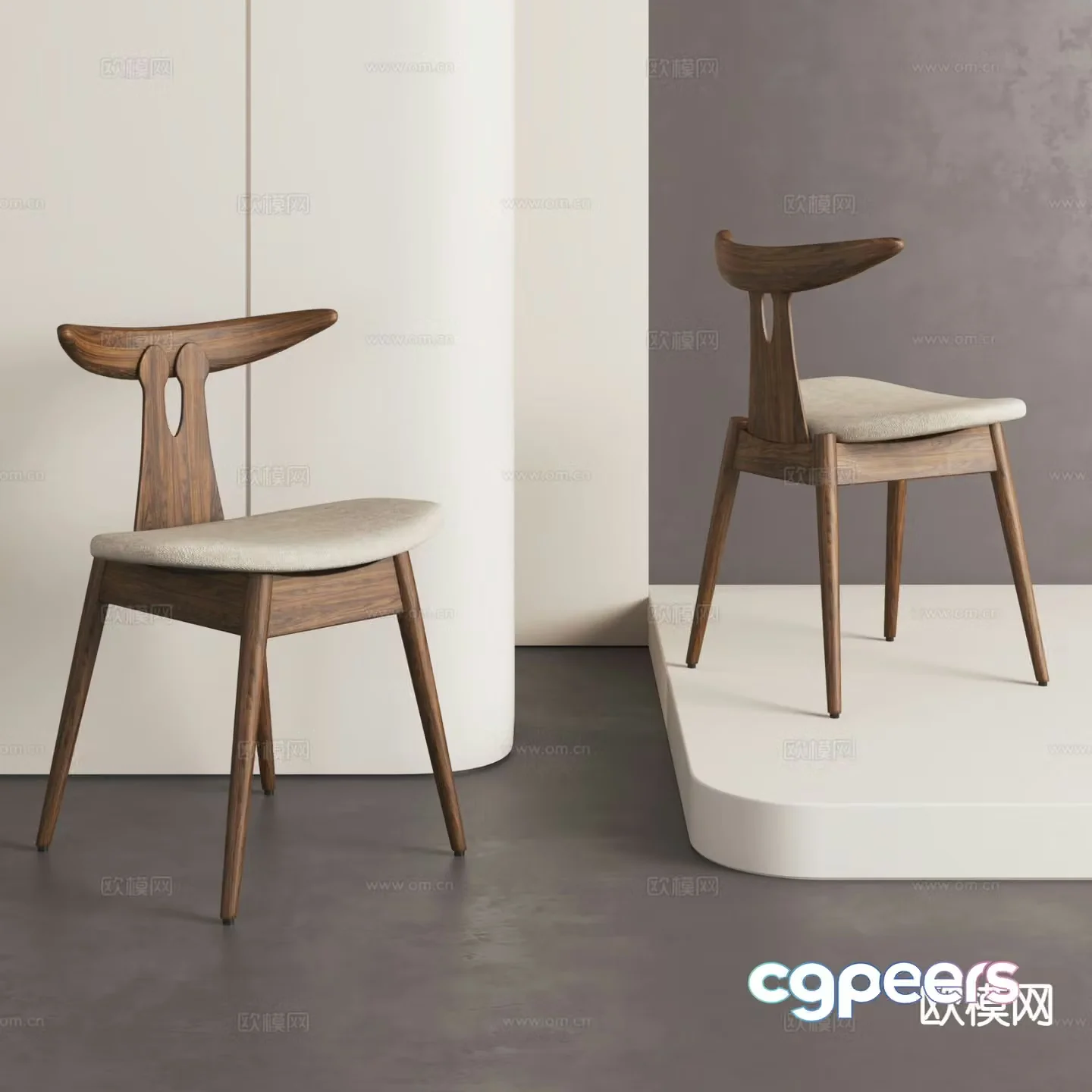 Medieval style dining chair chair 3d model