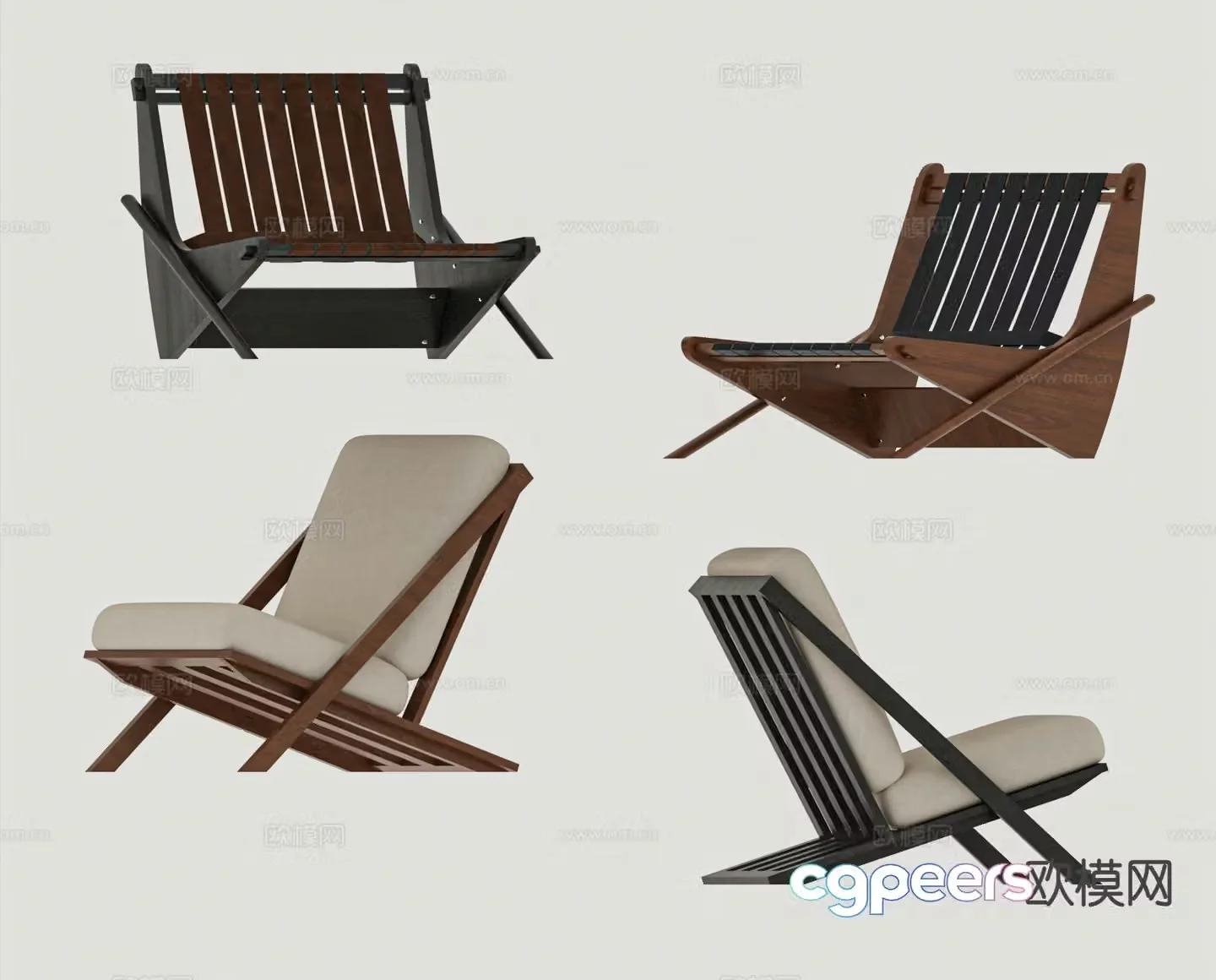 Medieval style chair leisure chair 3d model