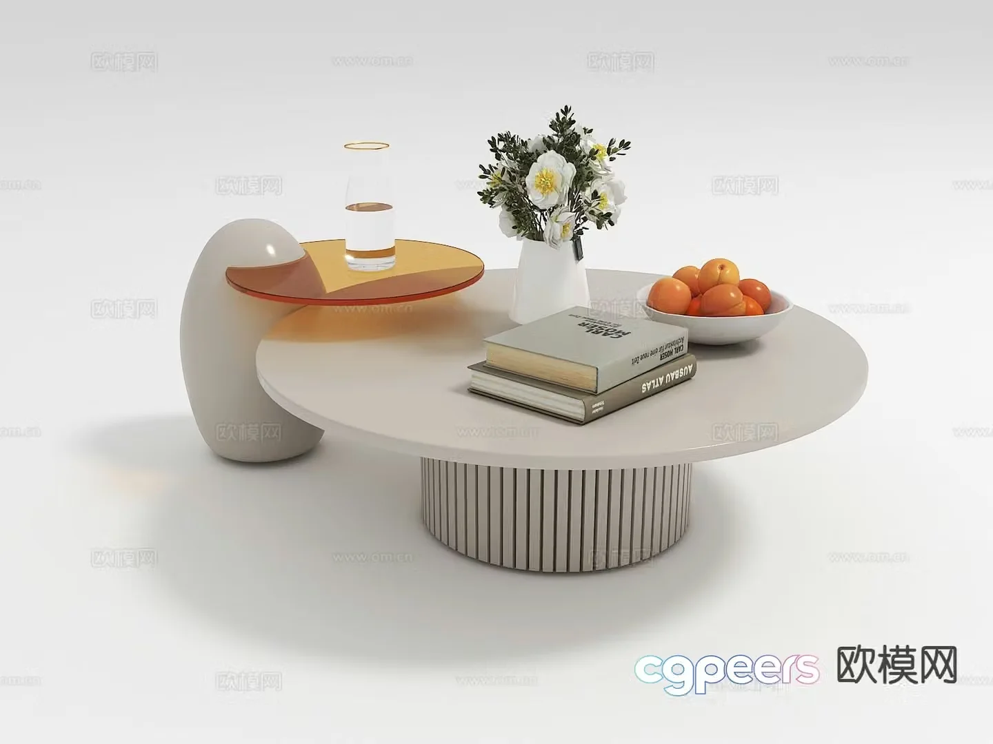 Modern double coffee table 3d model