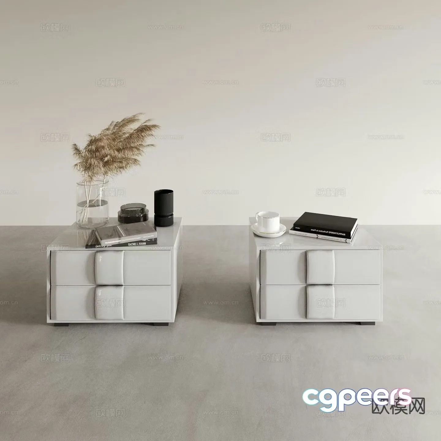 Modern bedside table 3d model