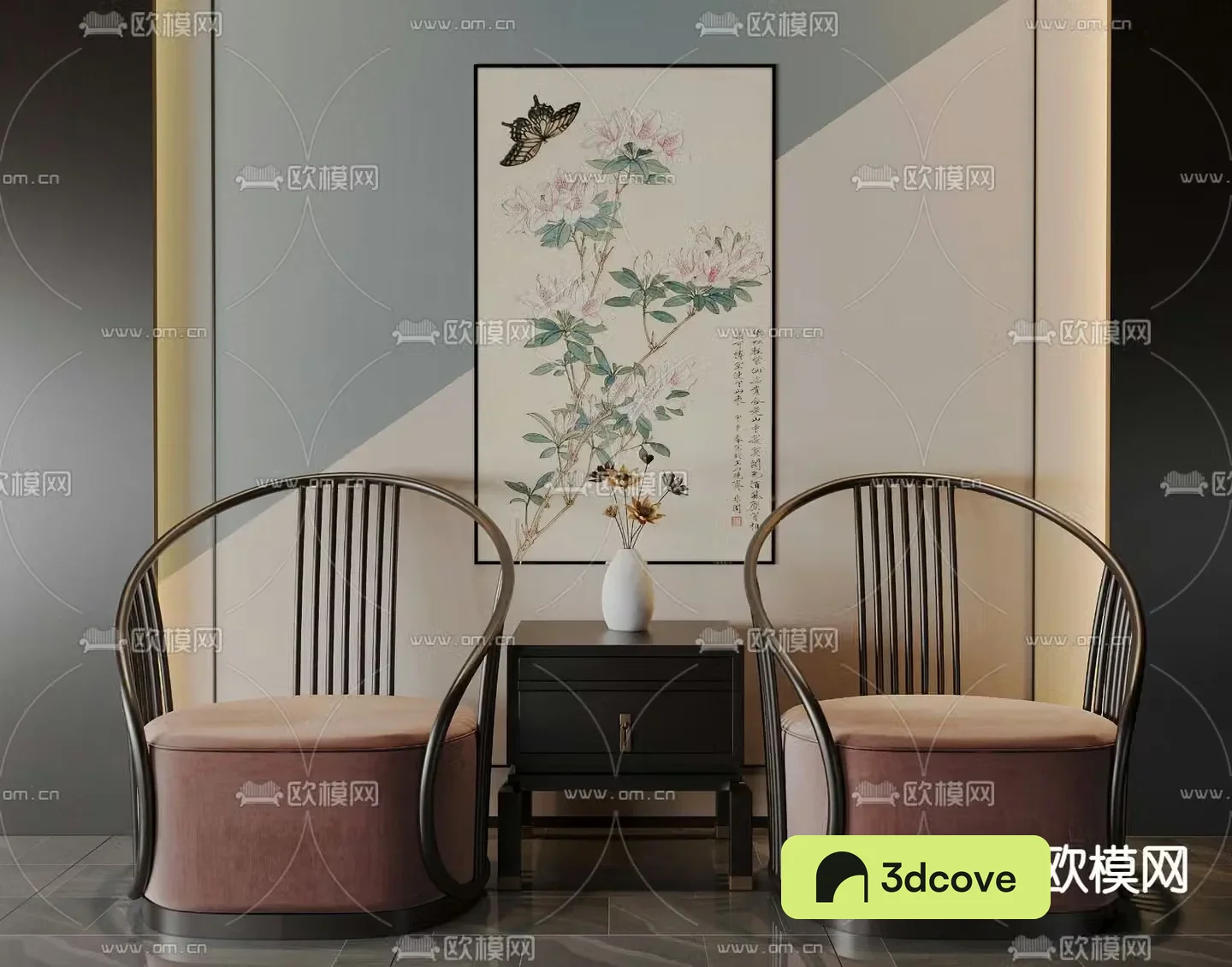 New Chinese style single sofa