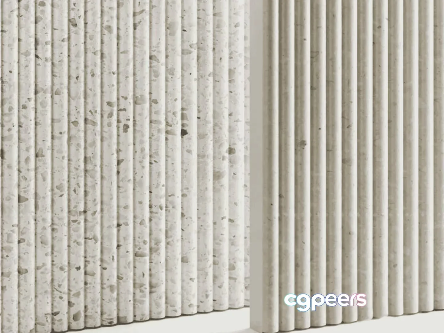 Modern White Stone Wall 3D Model – 17414 – VRAY Render