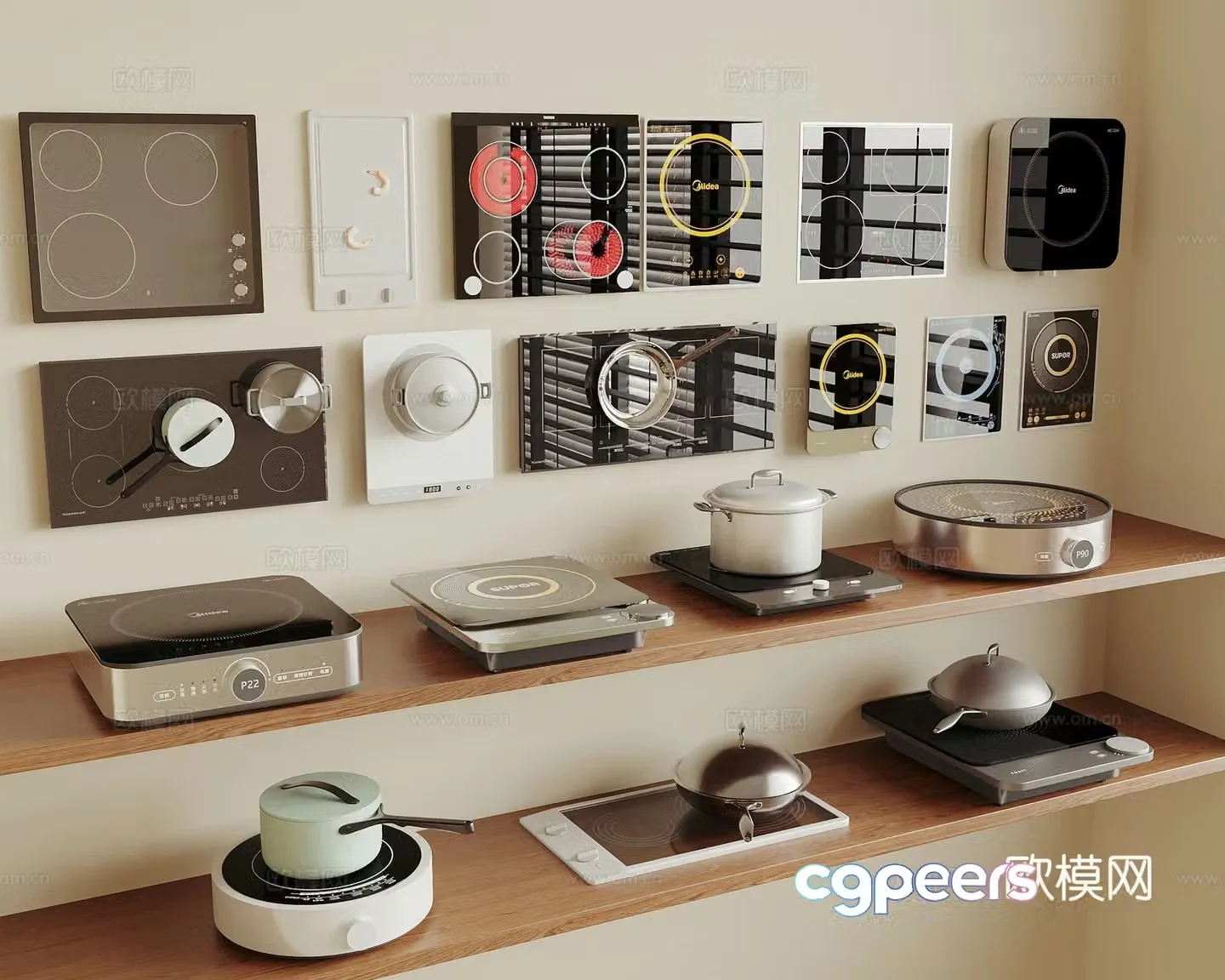 Induction cooker electric stove boiler smokeless stove 3d model