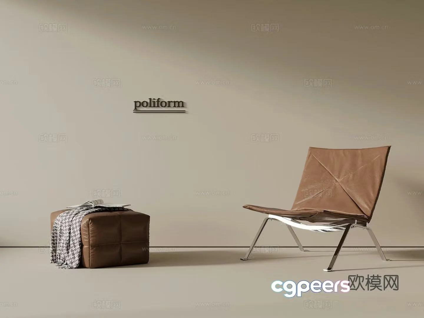 Modern casual chair sofa stool 3d model