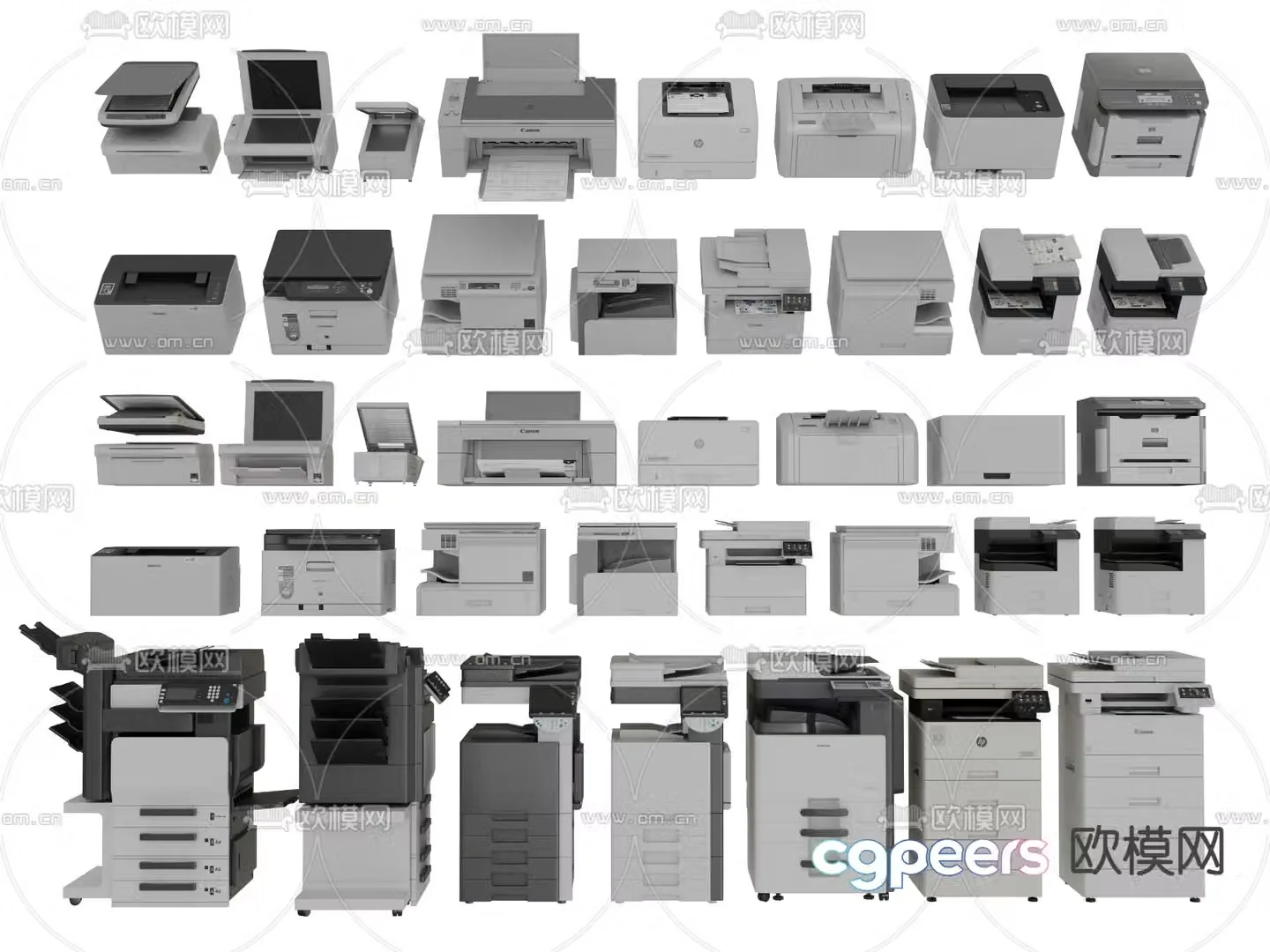 Modern printer copier scanner 3d model