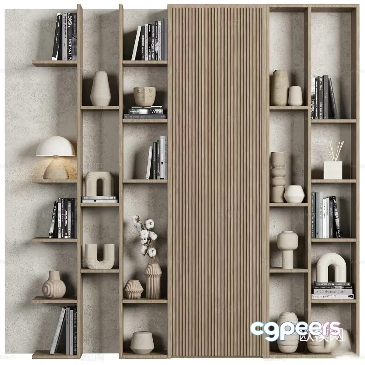 Modern Wasabi Minimalist Decoration Cabinet Bookcase Decoration rack 3D Model